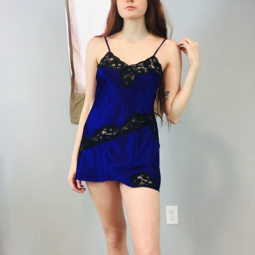 Vintage gold label dark purple slip dress
